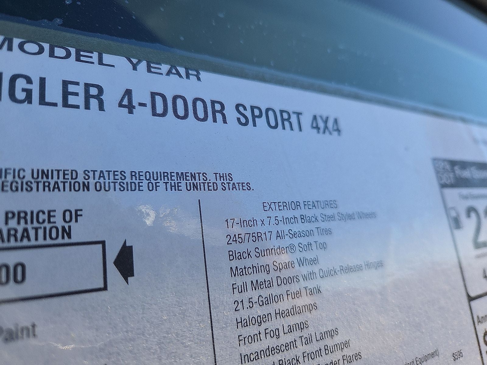 2026 Jeep Wrangler WRANGLER 4-DOOR SPORT