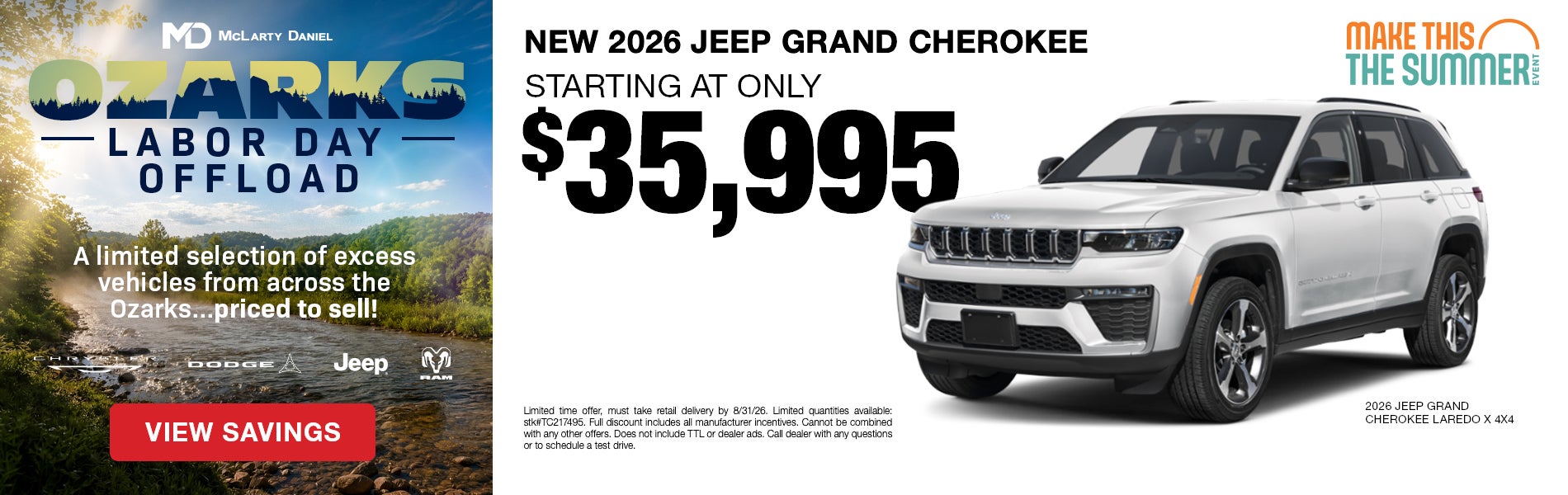 NEW 2026 JEEP GRAND CHEROKEES starting at only $35,995!