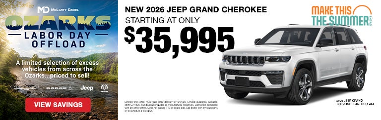NEW 2026 JEEP GRAND CHEROKEES starting at only $35,995!