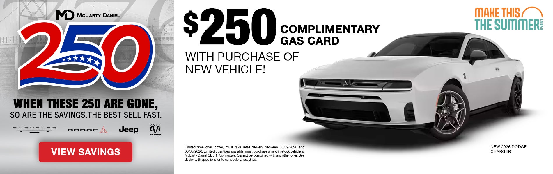 $250 Gas Card for New Vehicle Purchase