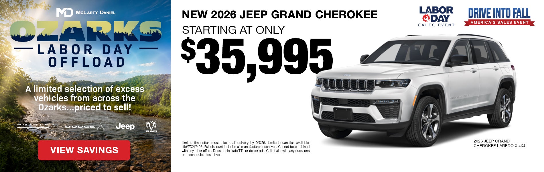 NEW 2026 JEEP GRAND CHEROKEES starting at only $35,995! 