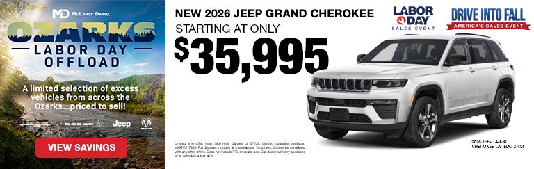 NEW 2026 JEEP GRAND CHEROKEES starting at only $35,995! 